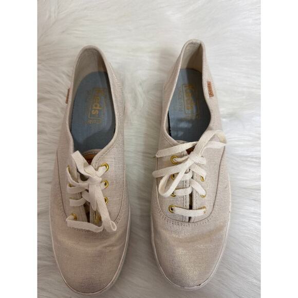 Keds Foxing Triple Stripes Teal Brown Orange Brushed Metallic Gold Sneakers - Picture 9 of 9